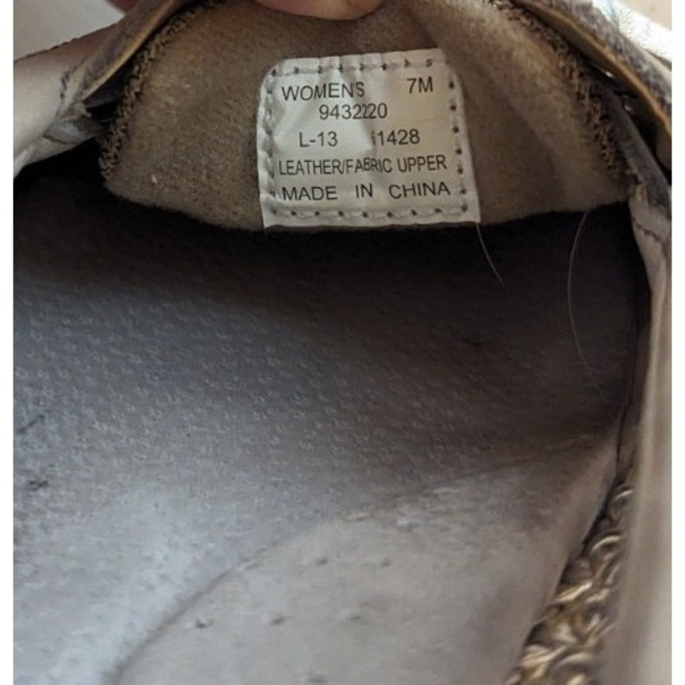 Sperry Angelfish Gray Leather Boat Shoes Size 7M Metallic Coastal Beach - Picture 4 of 7
